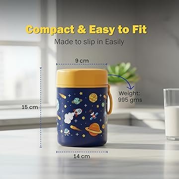 Stainless Steel Food Jar with Space Theme - Image 8