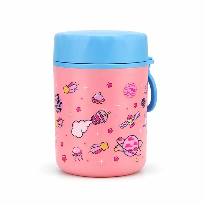 Stainless Steel Food Jar with Space Theme - Image 3